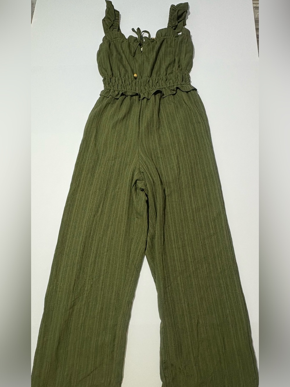 Liberty Love Olive Green Textured Jumpsuit